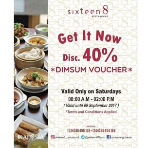 Vendor Service IKAPESTA 2017
.
.
Bidang : Catering
@sixteen8_restaurant
.
.
Ikapesta available at google playstore
Or visit www.ikapesta.com